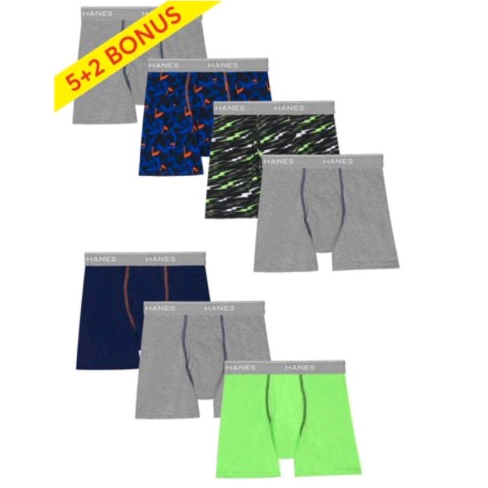 NWT 7-pack Hanes Boys' Boxer Briefs Underwear!